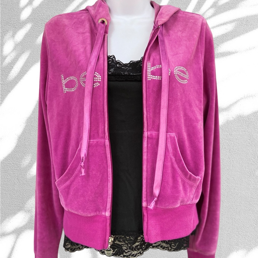 Bebe velvet jacket w/hoodie